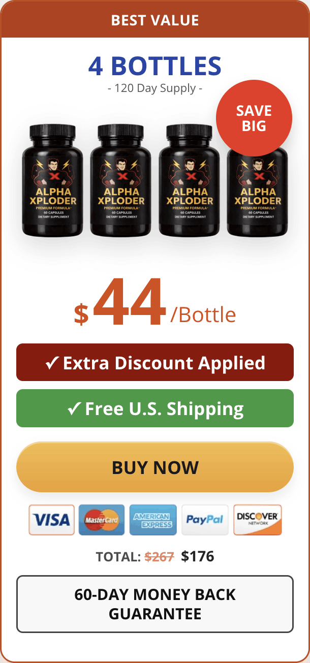 AlphaXploder 4 bottle 120 day supply best value package