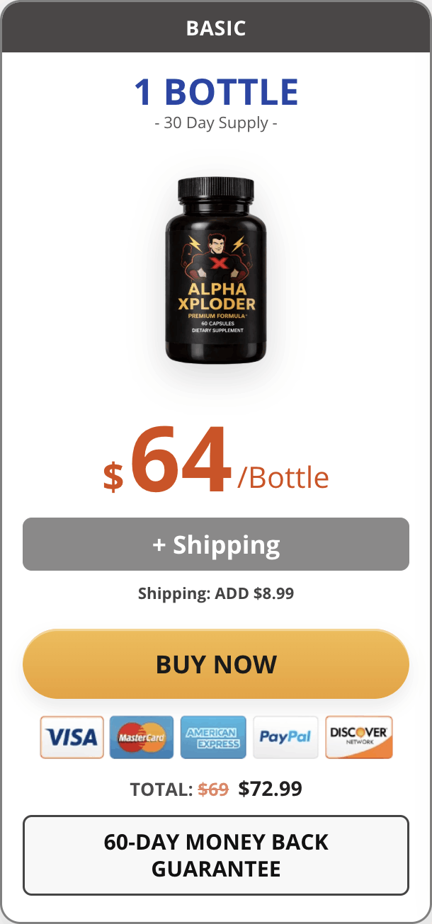 AlphaXploder 1 bottle 30 day supply basic package