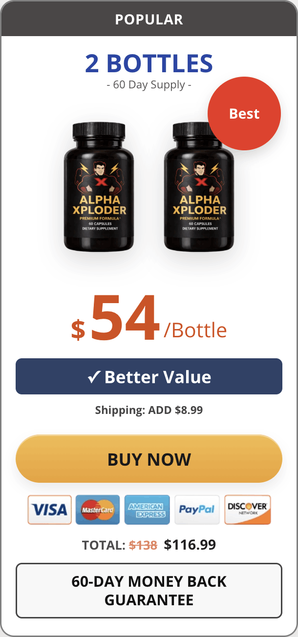 AlphaXploder 2 bottle 60 day supply popular package