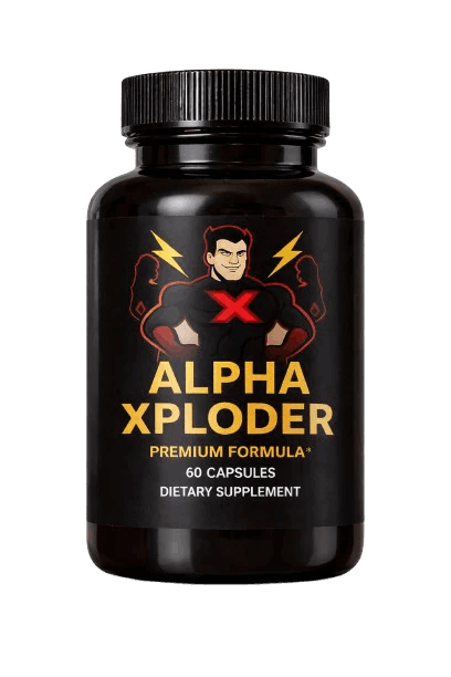 AlphaXploder premium natural formula bottle display